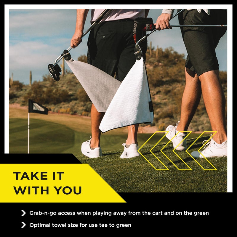 STICK-IT STICKIT Magnetic Towel, White | Top-Tier Microfiber Golf Towel with Deep Waffle Pockets | Industrial Strength Magnet for Strong Hold to Golf Carts or Clubs - Image 3
